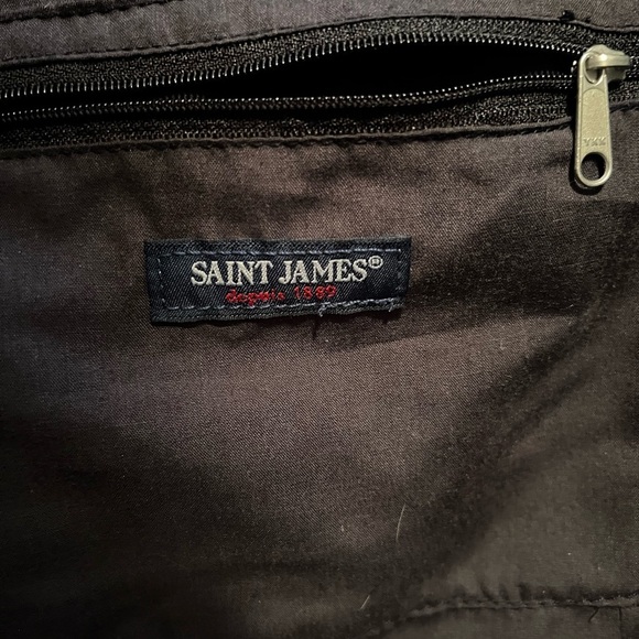 Saint James weekend tote bag. Cotton. Black. Zipper all around. Well made. - Picture 9 of 12